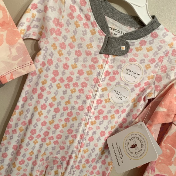 NEW! Set of Burts Bees Snap Onesies Organic Cotton - Picture 4 of 5